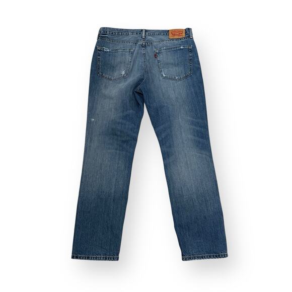 Levis 541 Athletic Fit Distressed Jeans Mens 36x32 Blue Medium Wash 100% Cotton - Picture 5 of 11